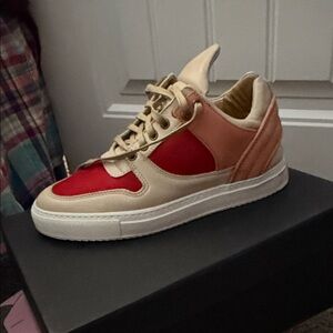 Filling Pieces Red and Cream Women's Sneakers